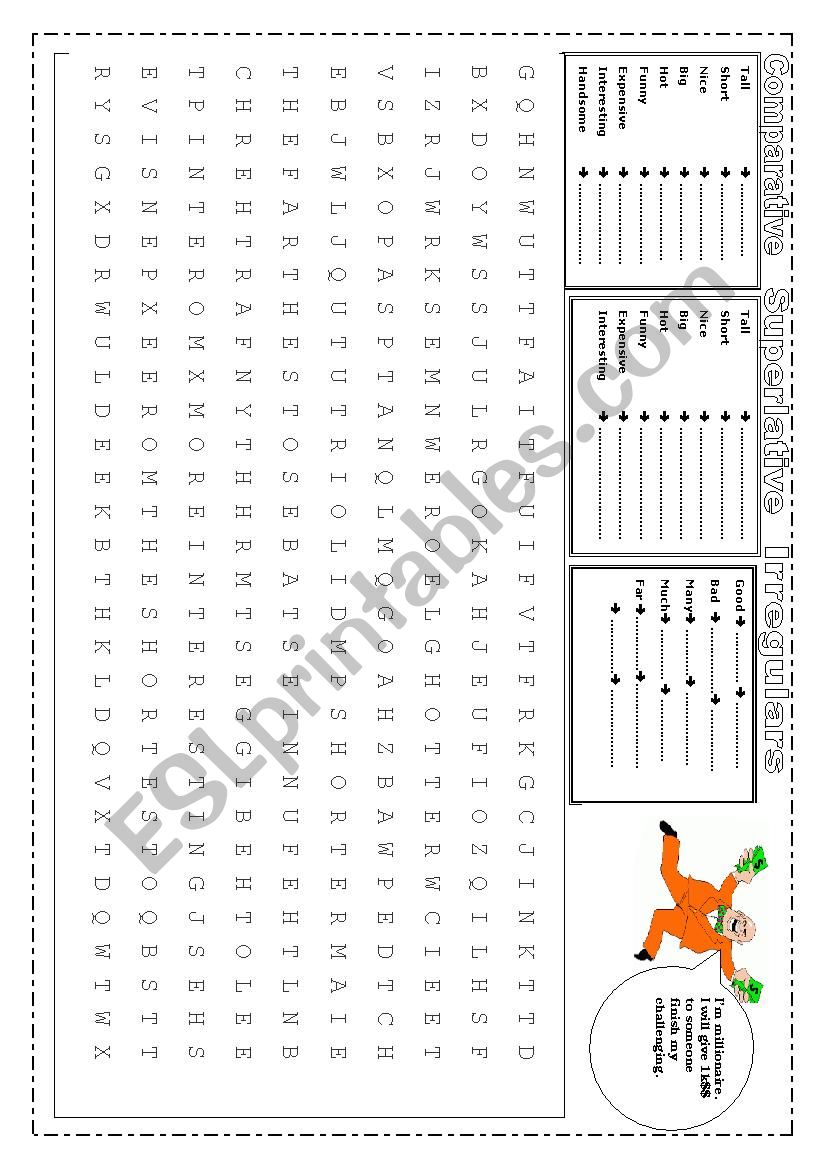 COMPARISON - WORDSEARCH worksheet