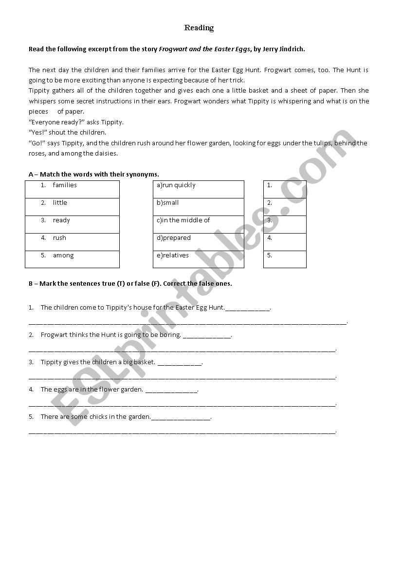 6th graders April worksheet