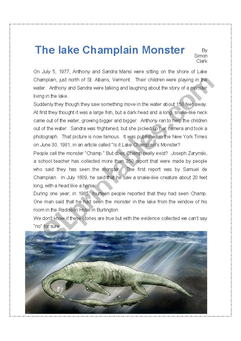 The lake Champlain Monster Reading