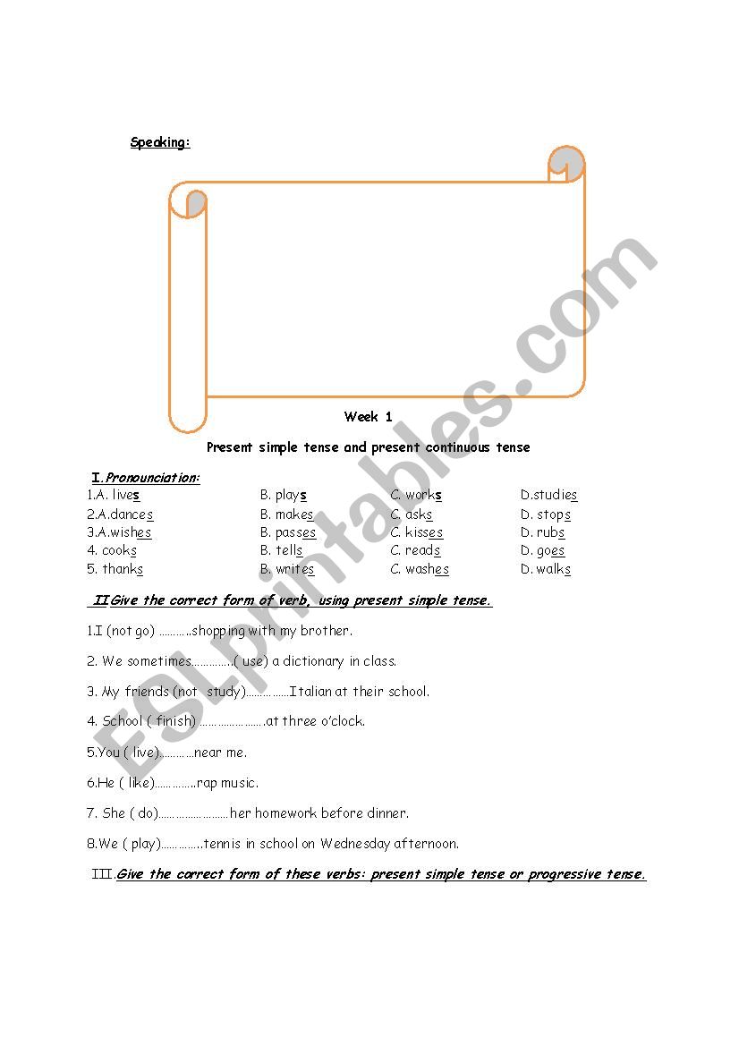 Present simple tense and continuous tense