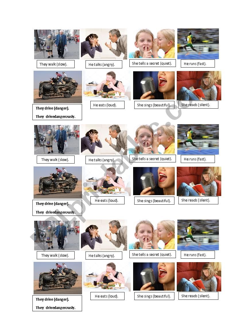 Adverbs of manner worksheet