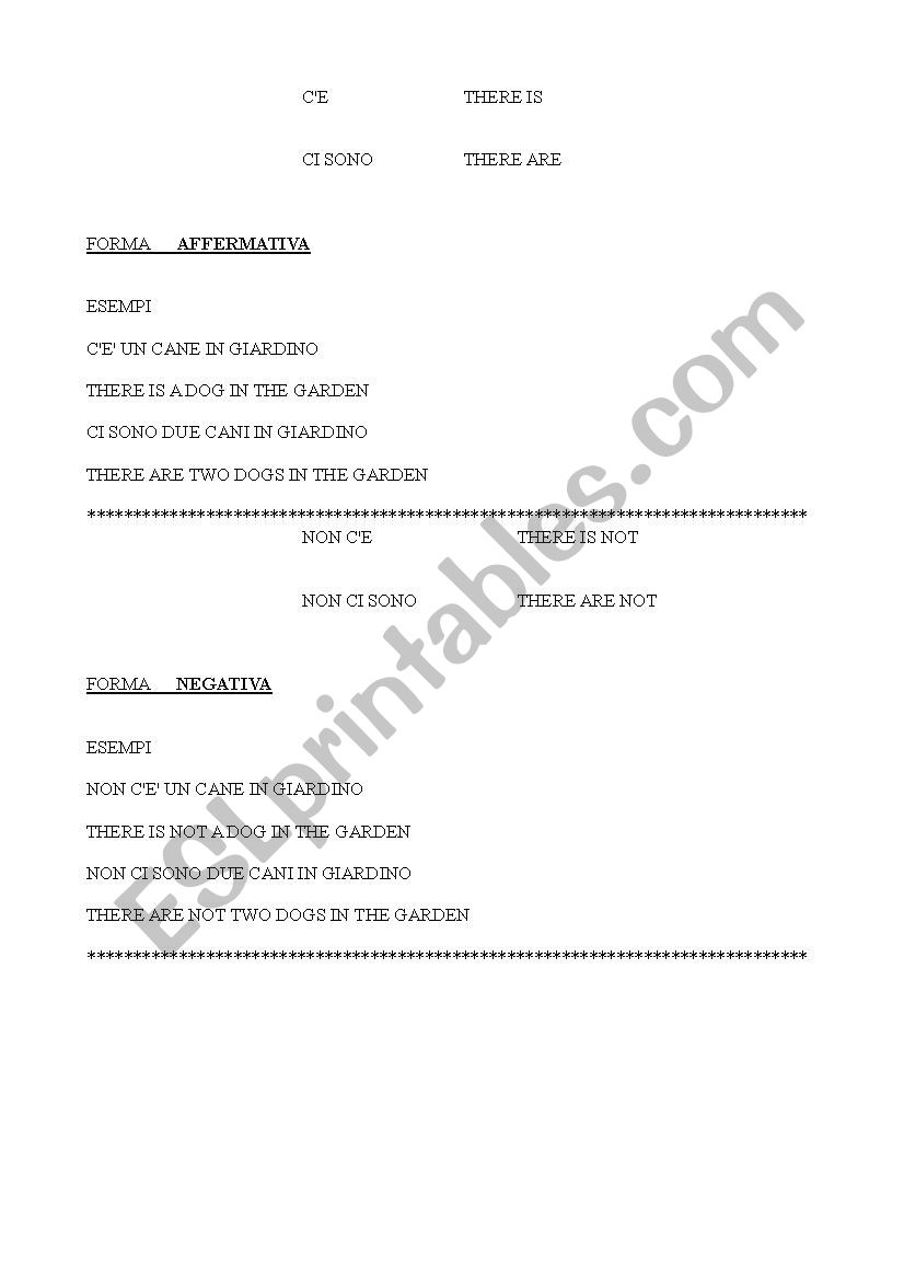 There is - there are worksheet