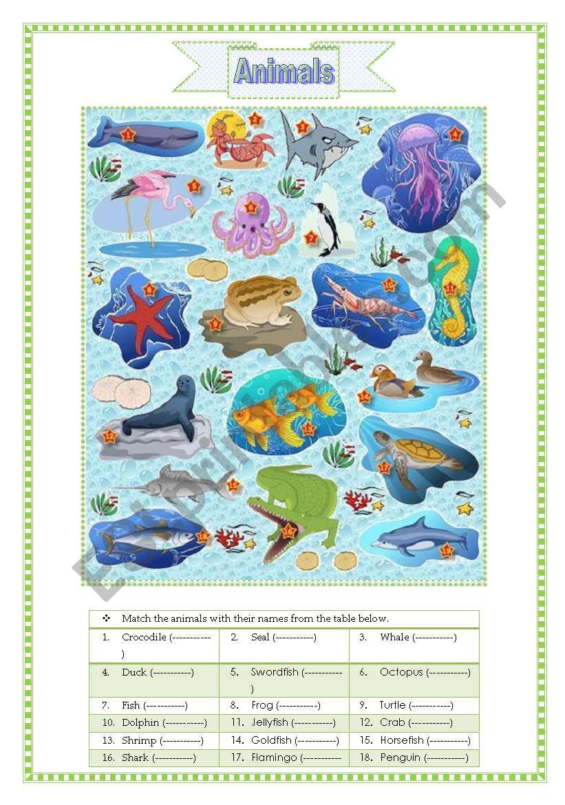 Animals (part 1) worksheet