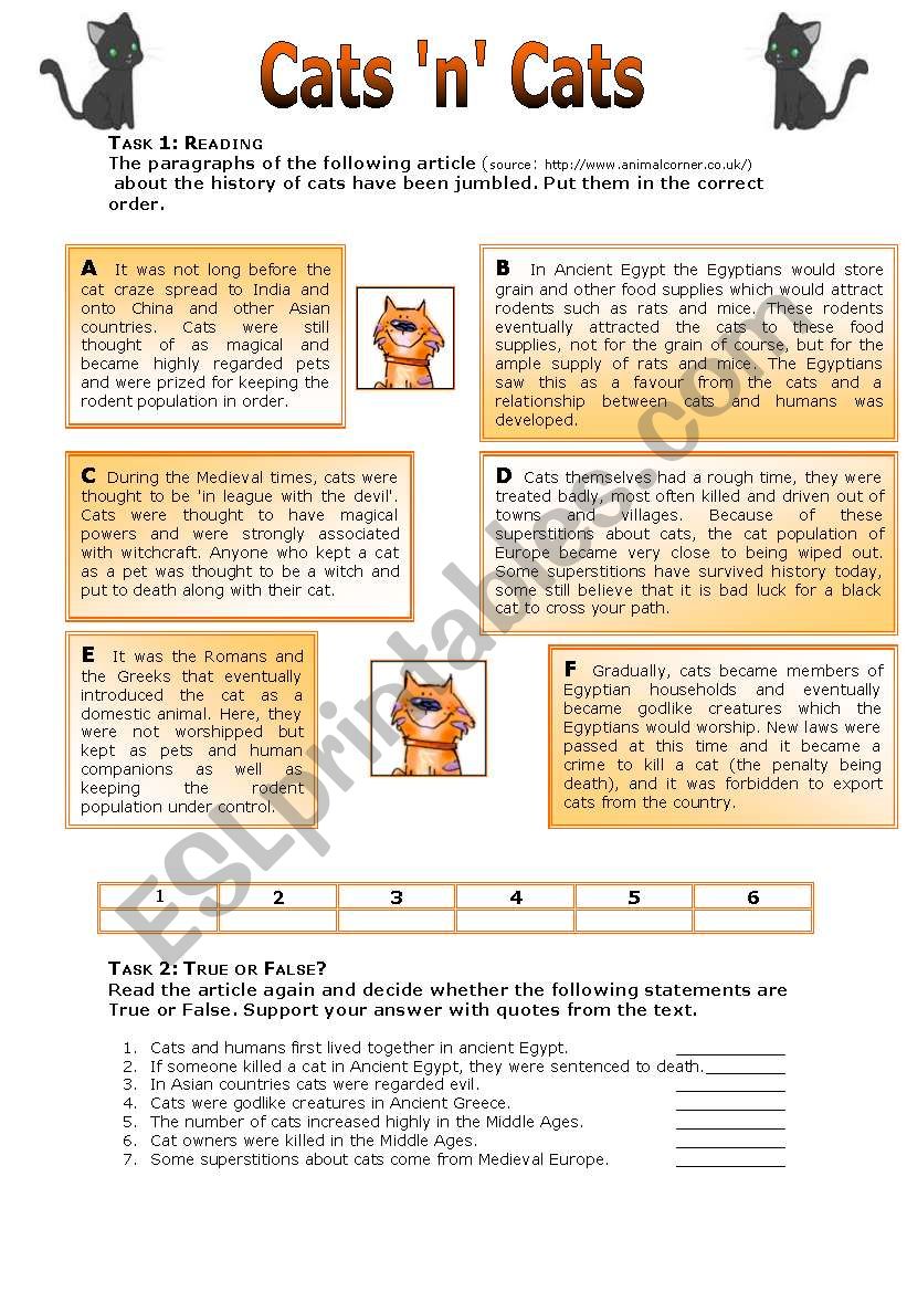 Cats n Cats worksheet