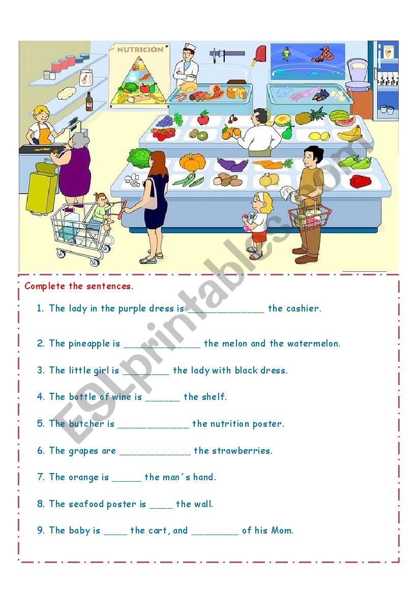 Prepositions of place worksheet