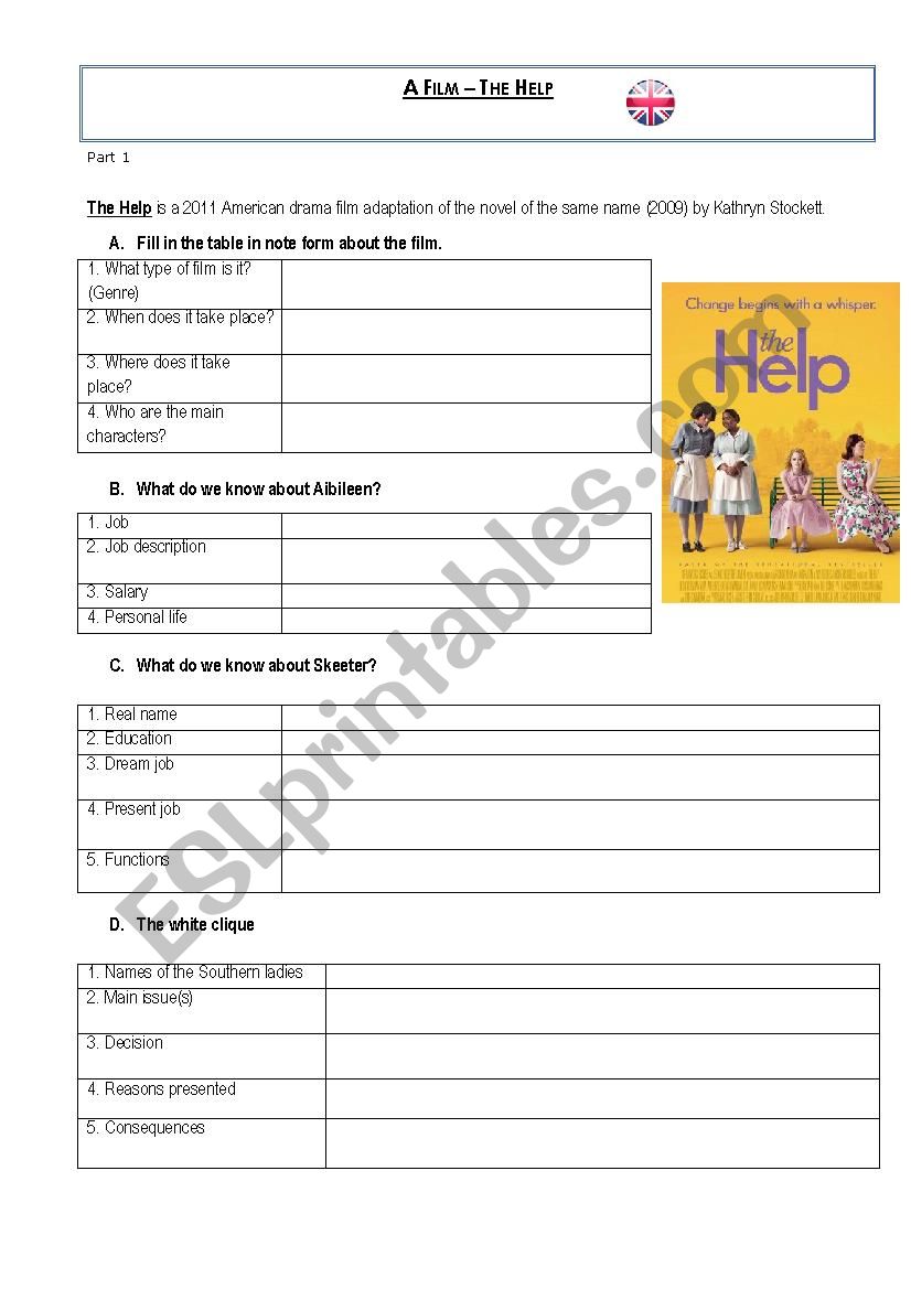 Film - The help worksheet