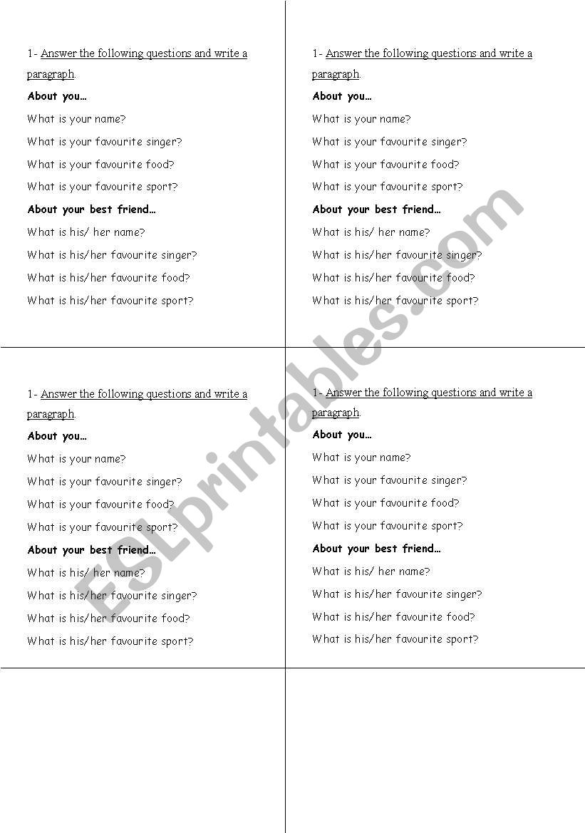 Possessive Adjectives worksheet