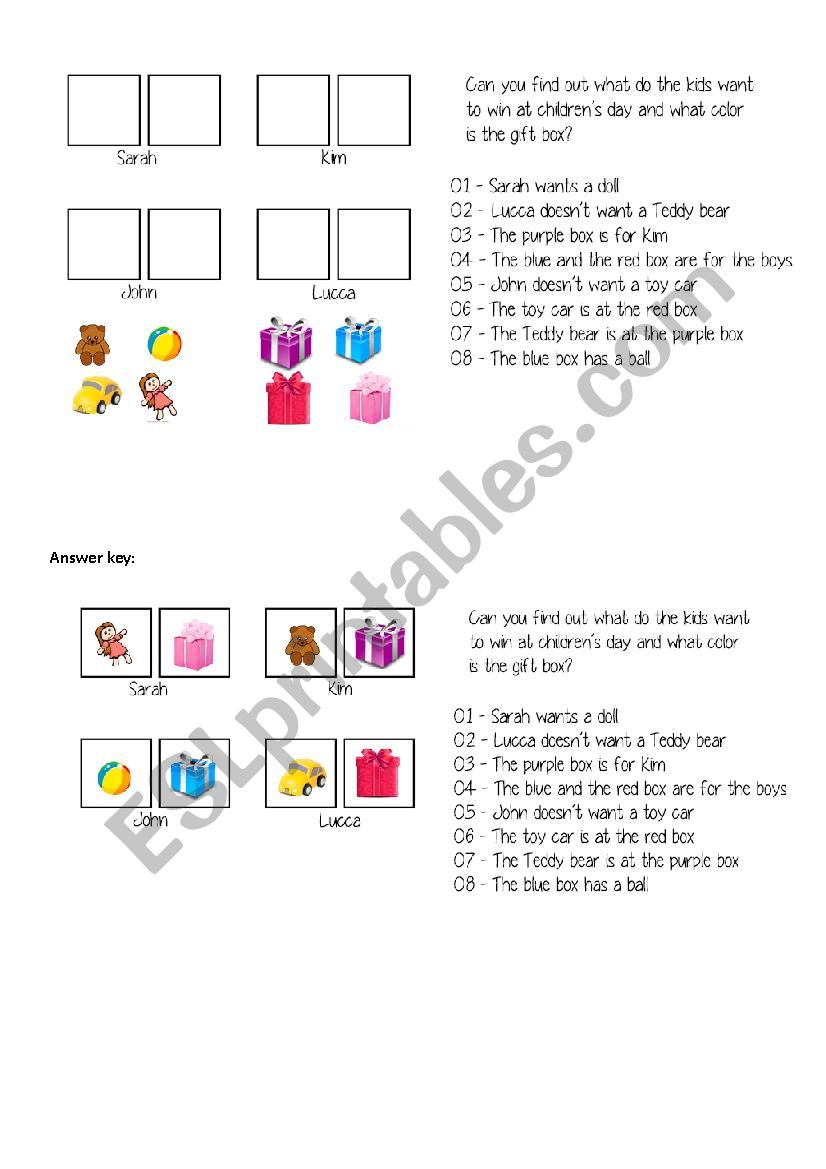 Find out - Childrens day worksheet