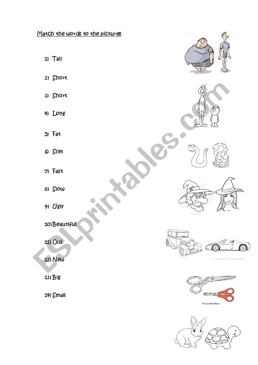 Adjectives (Opposites) worksheet
