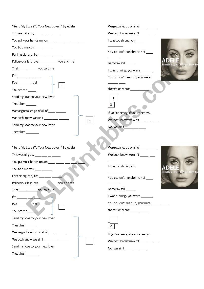 Send my love-by Adele worksheet