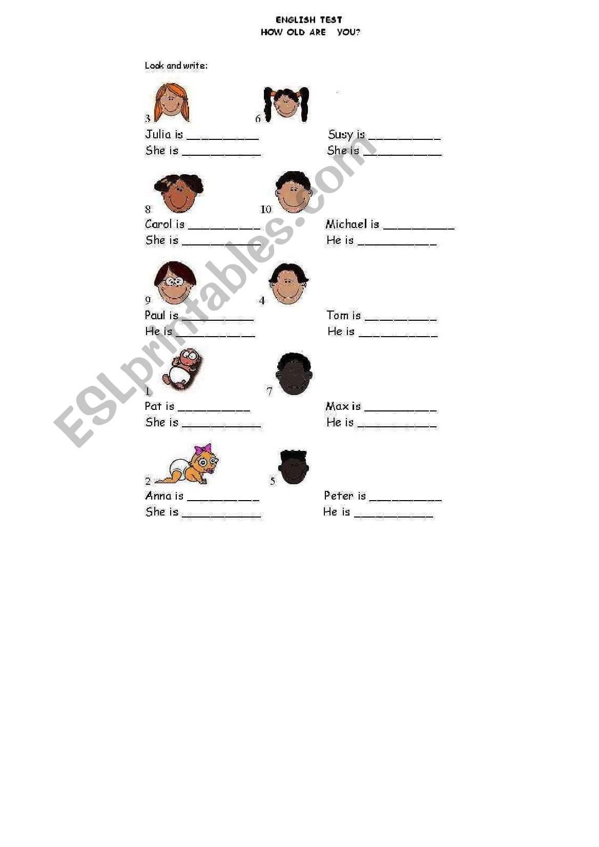 How old are you? worksheet