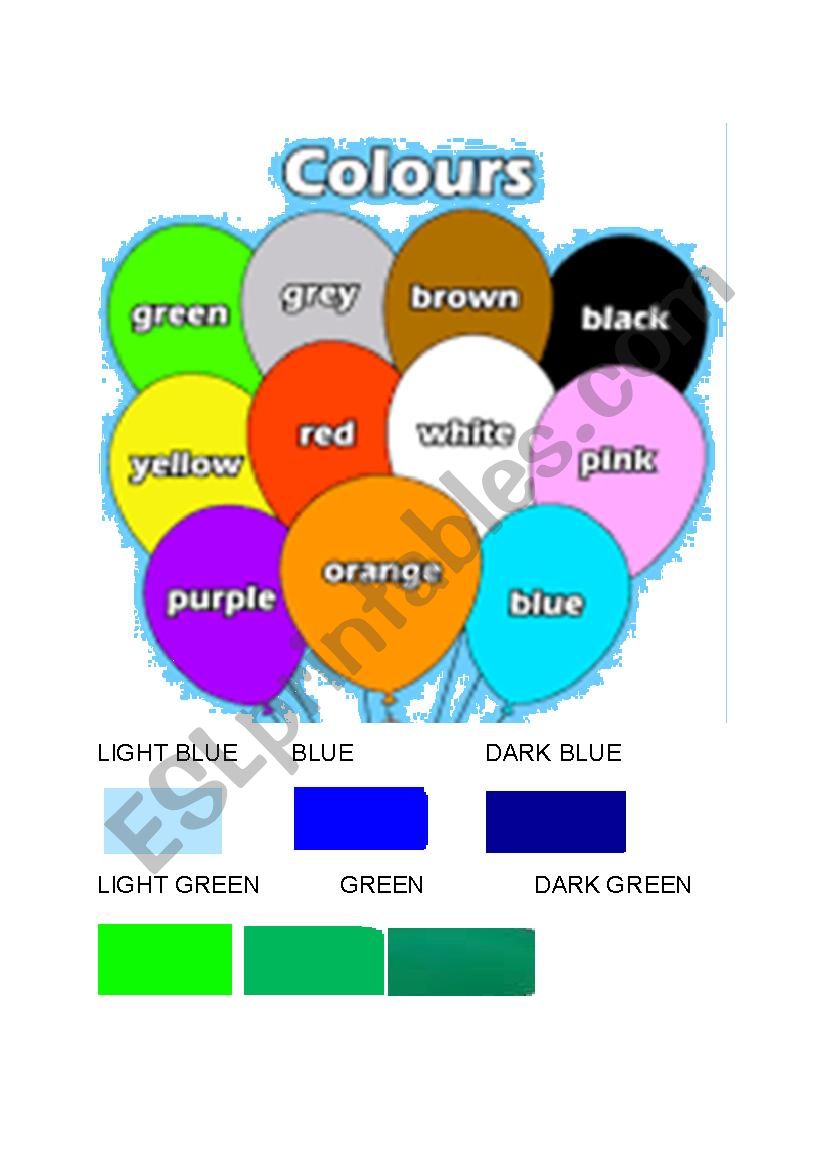 colours worksheet