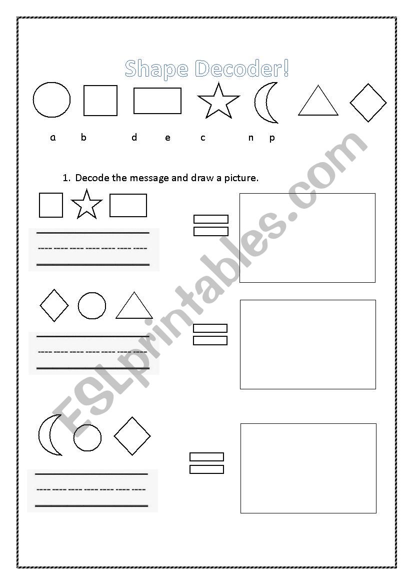 Shapes Decoder worksheet