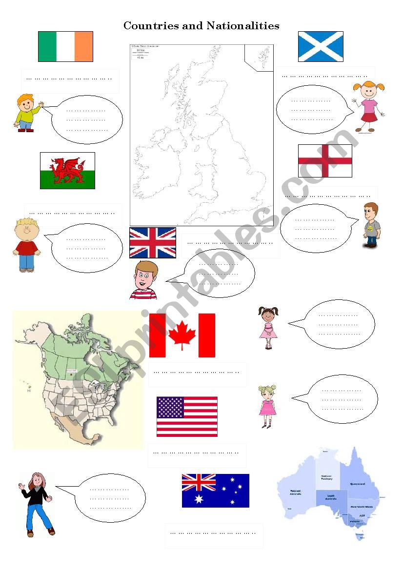 Countries and Nationalities worksheet