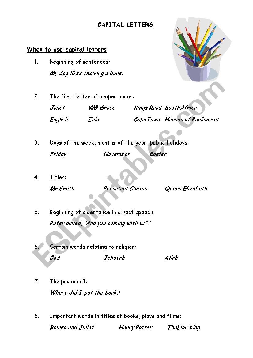 Language Revision Booklet worksheet