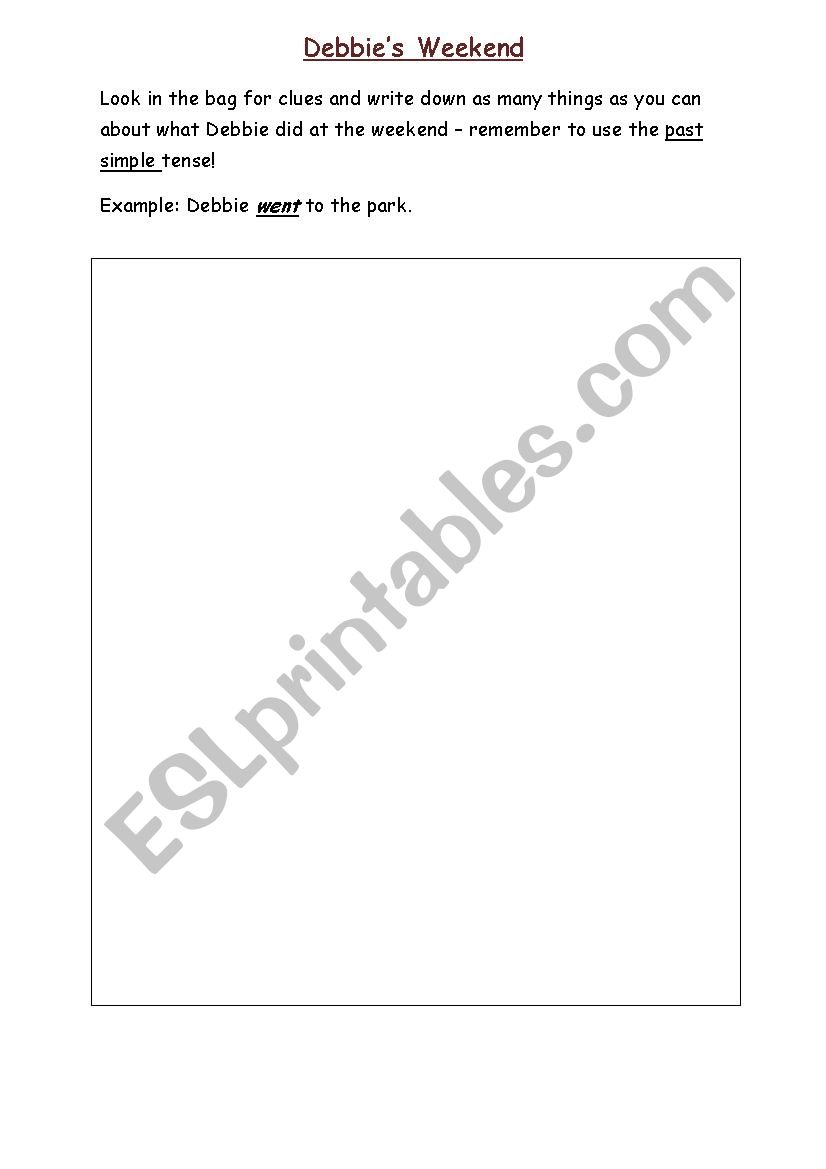 What I did at the weekend worksheet