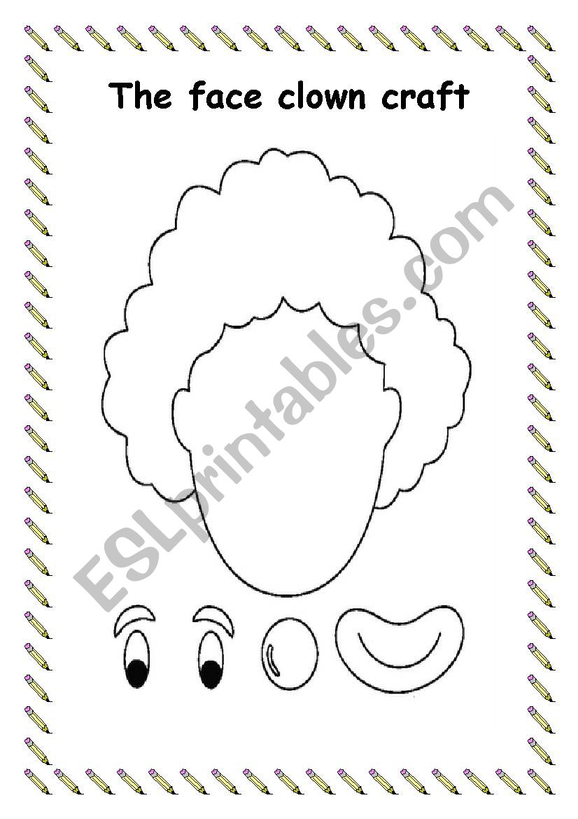 CLOWN FACE CRAFT worksheet