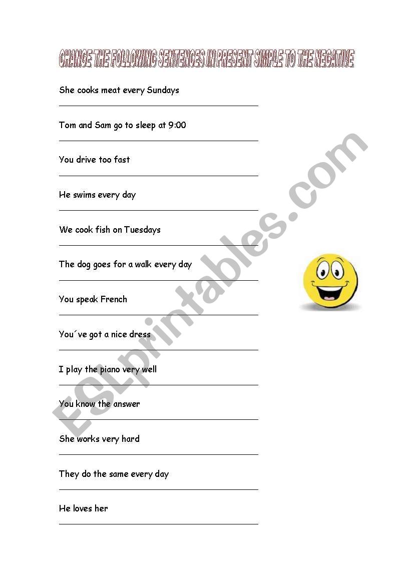 Present Simple worksheet