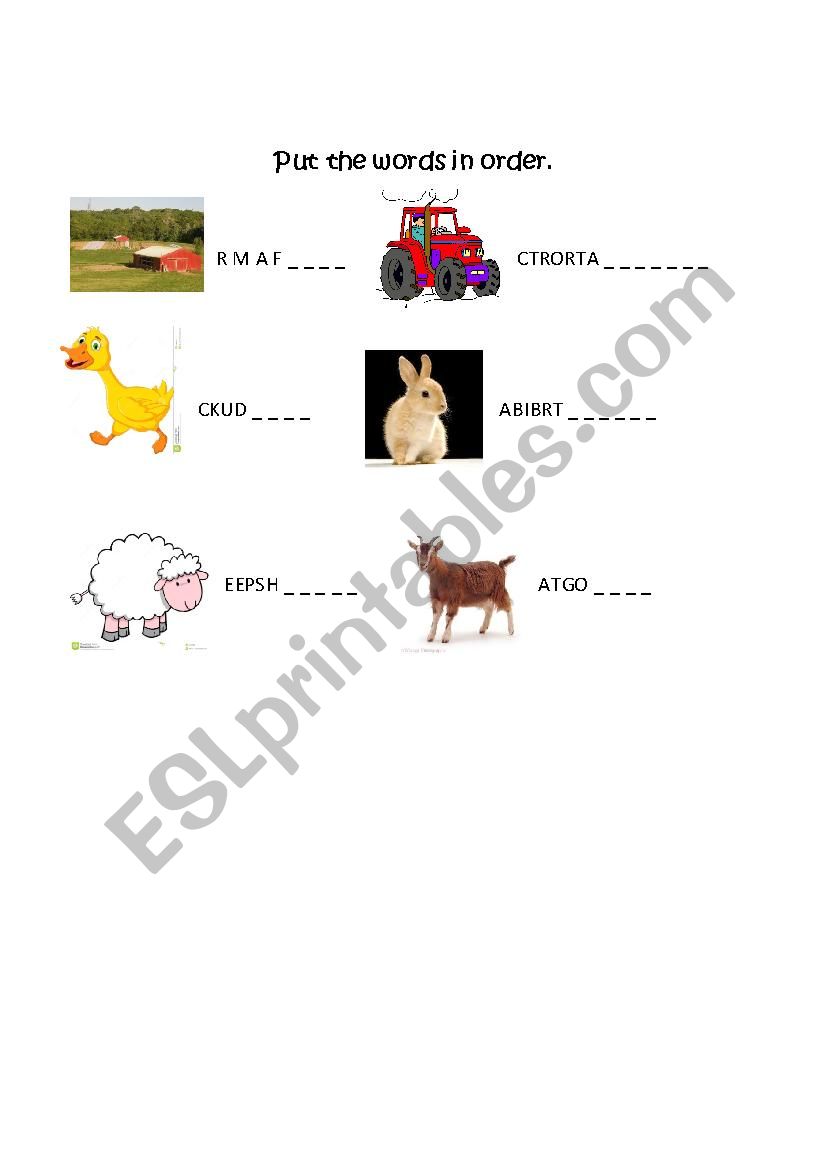 Farm worksheet