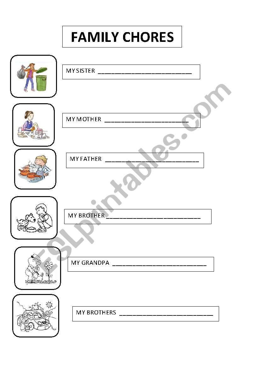 FAMILY CHORES worksheet