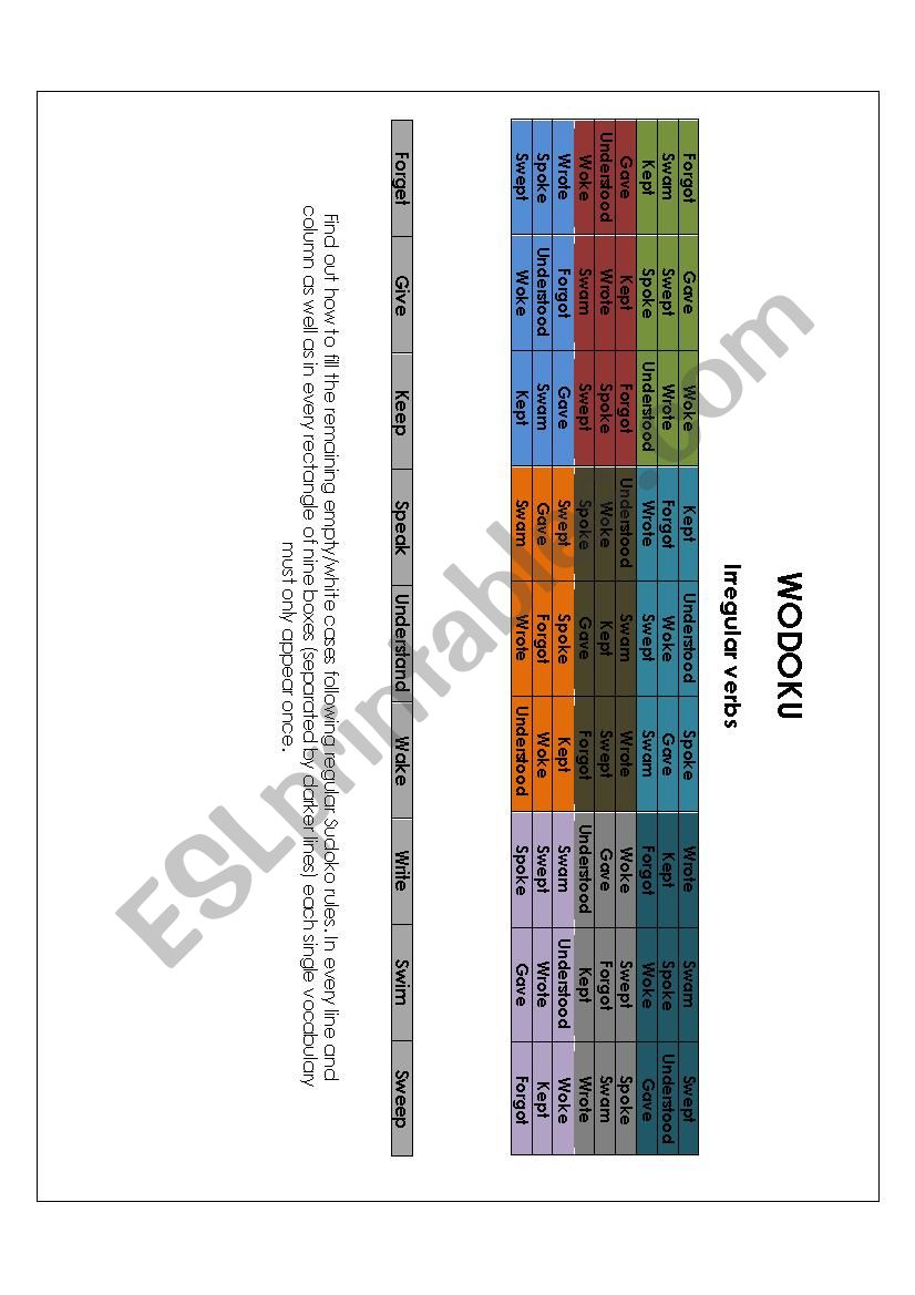 wodoku worksheet