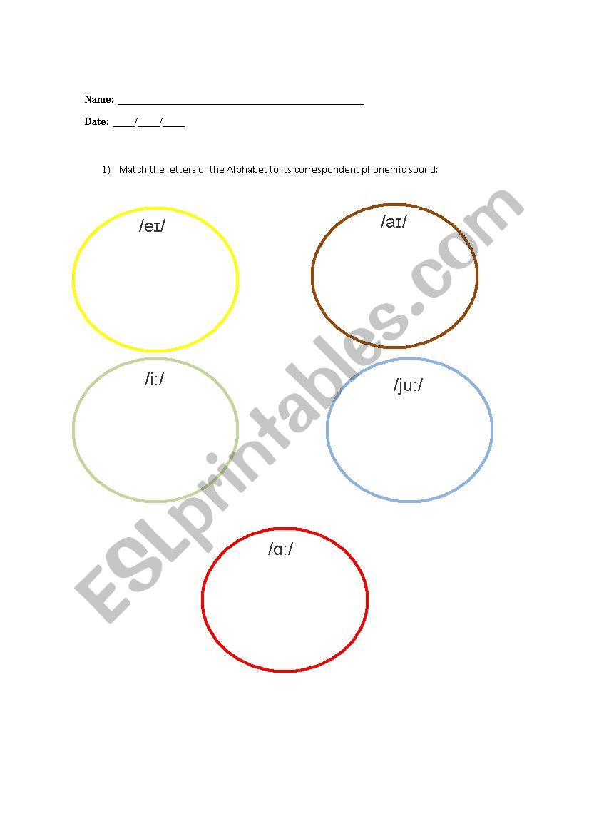 Alphabet and Phonemes worksheet