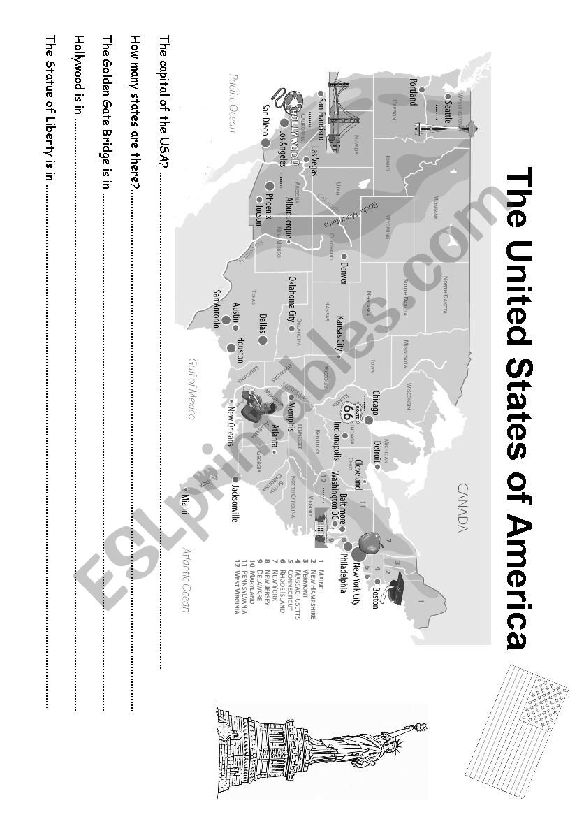 The U.S.A worksheet