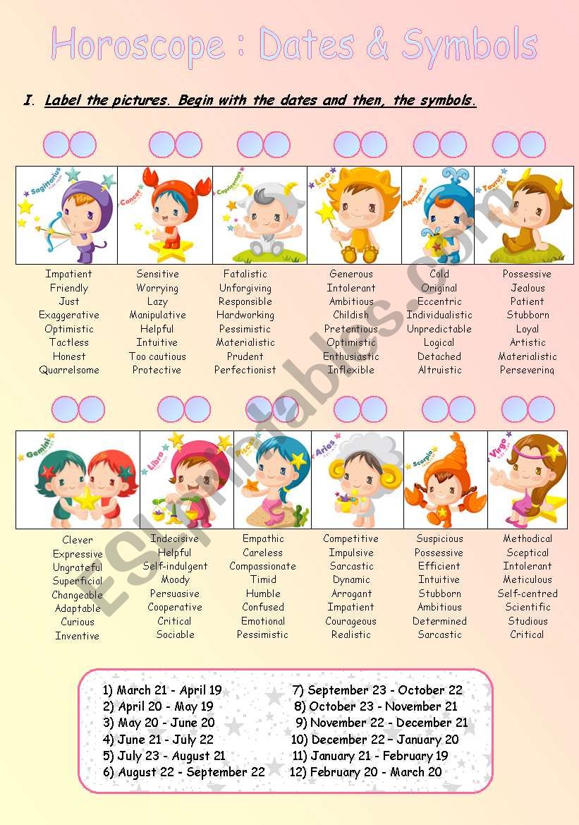 WhatÂ´s your sign ? worksheet