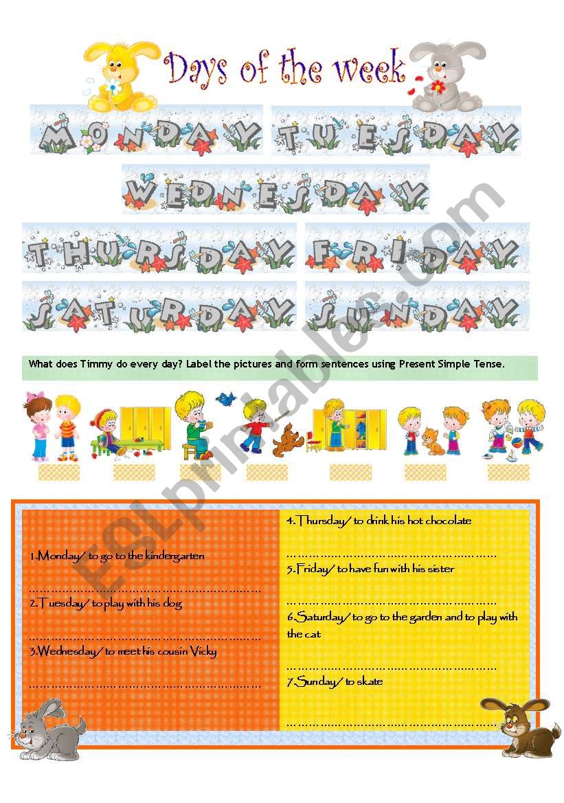 DAYS OF THE WEEK worksheet