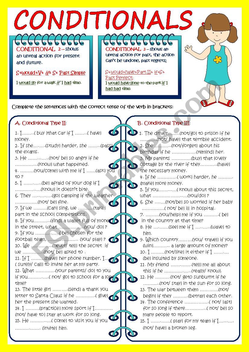 Conditionals 2-3 worksheet Conditionals 2-3 worksheet