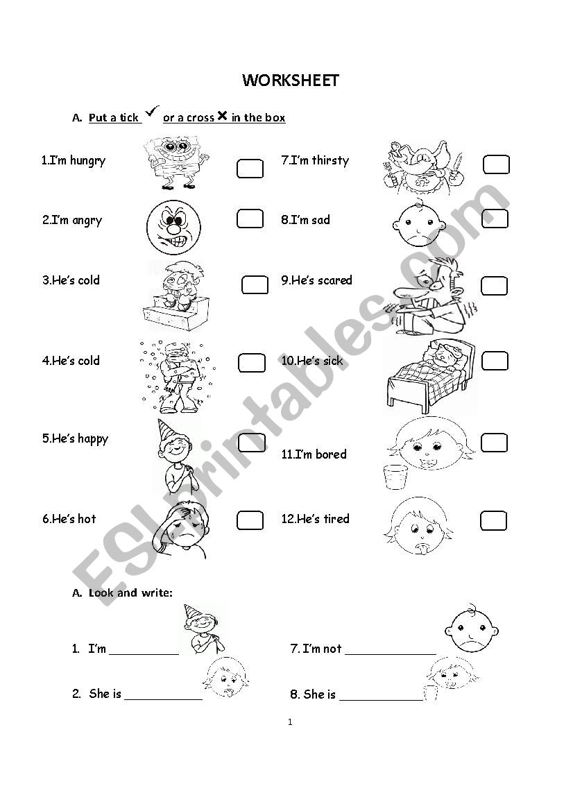 feelings worksheet