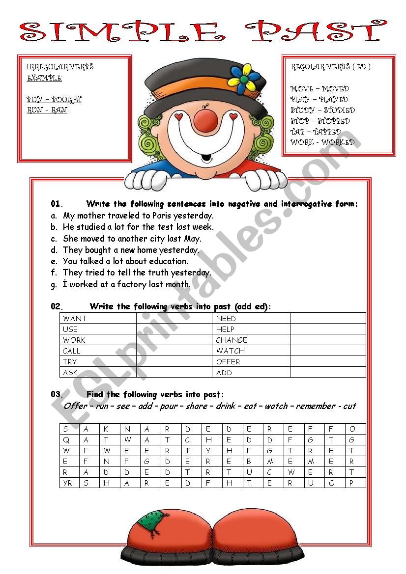 PAST SIMPLE worksheet