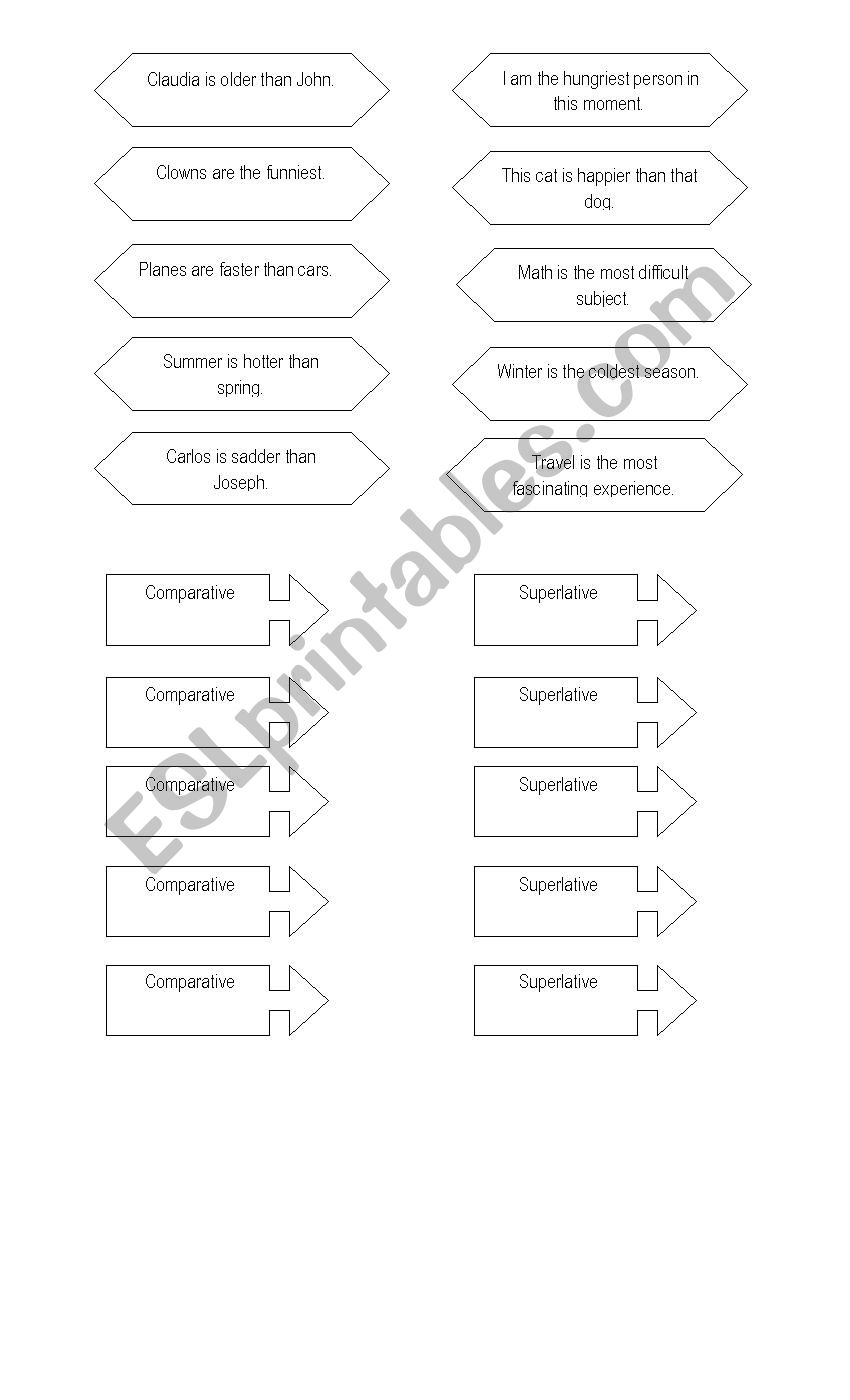 superlative and comparative worksheet