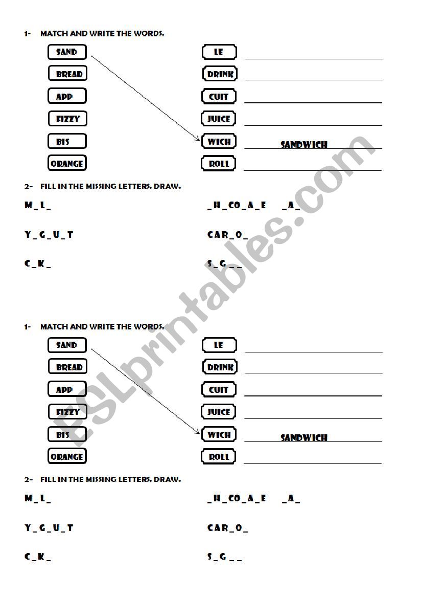 FOOD VOCABULARY worksheet