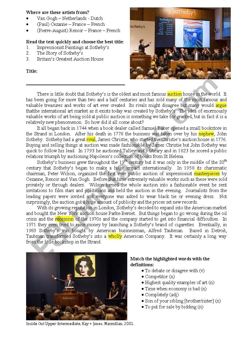 SothebyÂ´s - Cutting Edge Adaptation