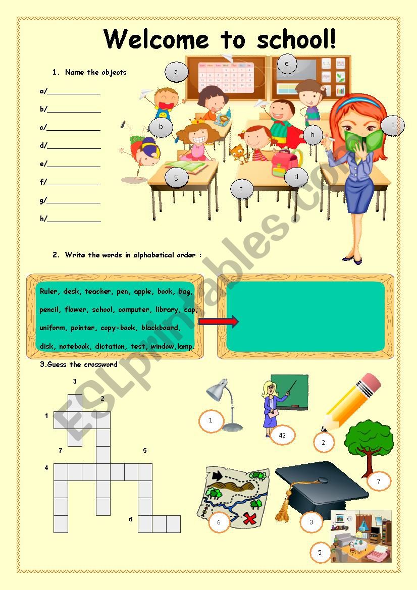 Back to school- 2 pages worksheet