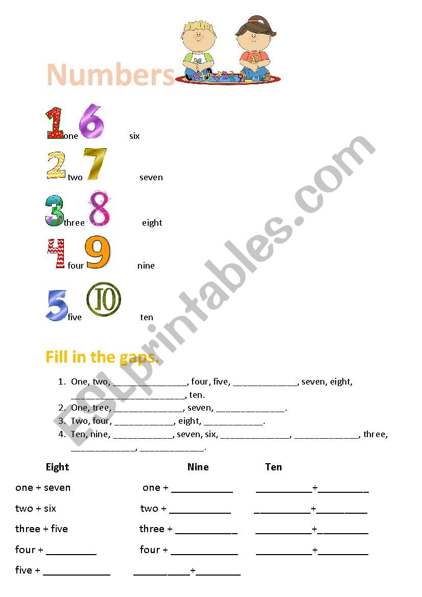 Numbers worksheet