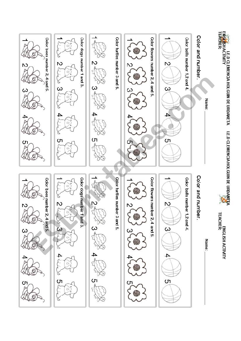 Colors worksheet