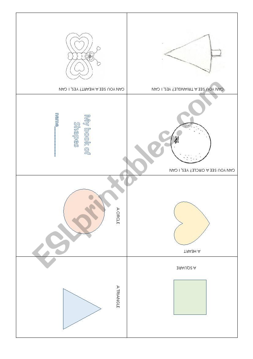 booklet about shapes worksheet