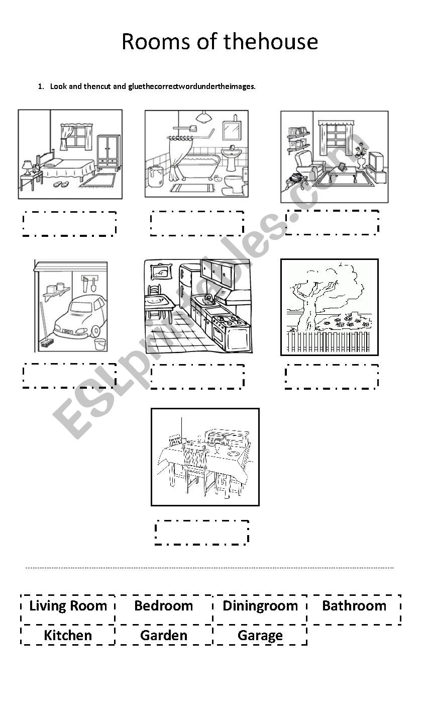 rooms of the house worksheet