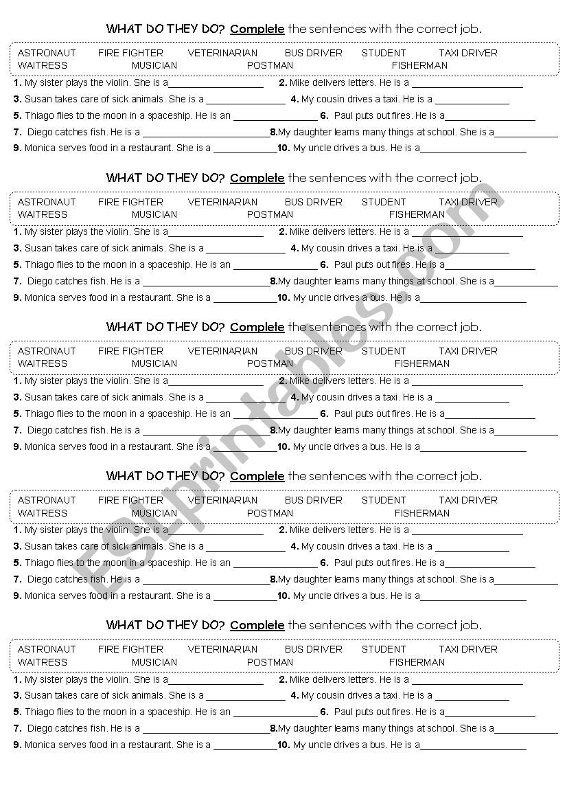 JOBS worksheet