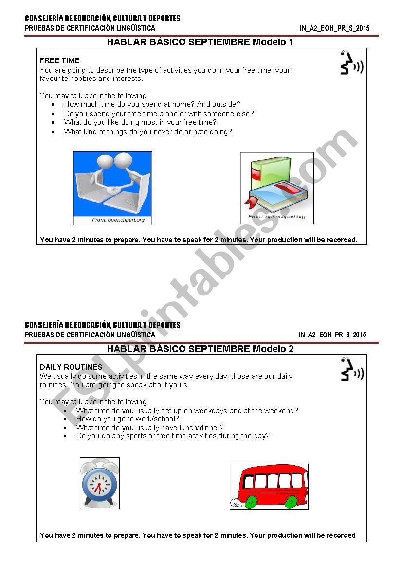 Excercise talk worksheet