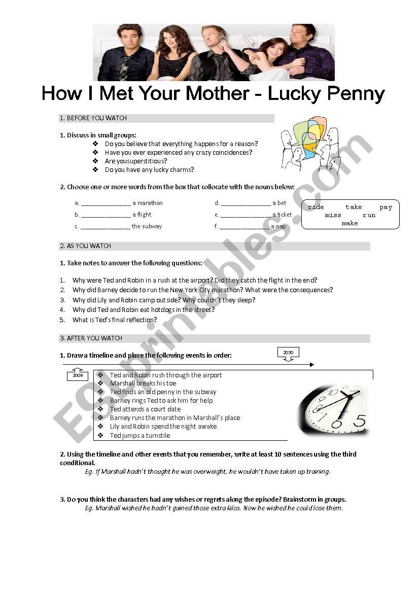 HIMYM 2x15 Lucky Penny worksheet