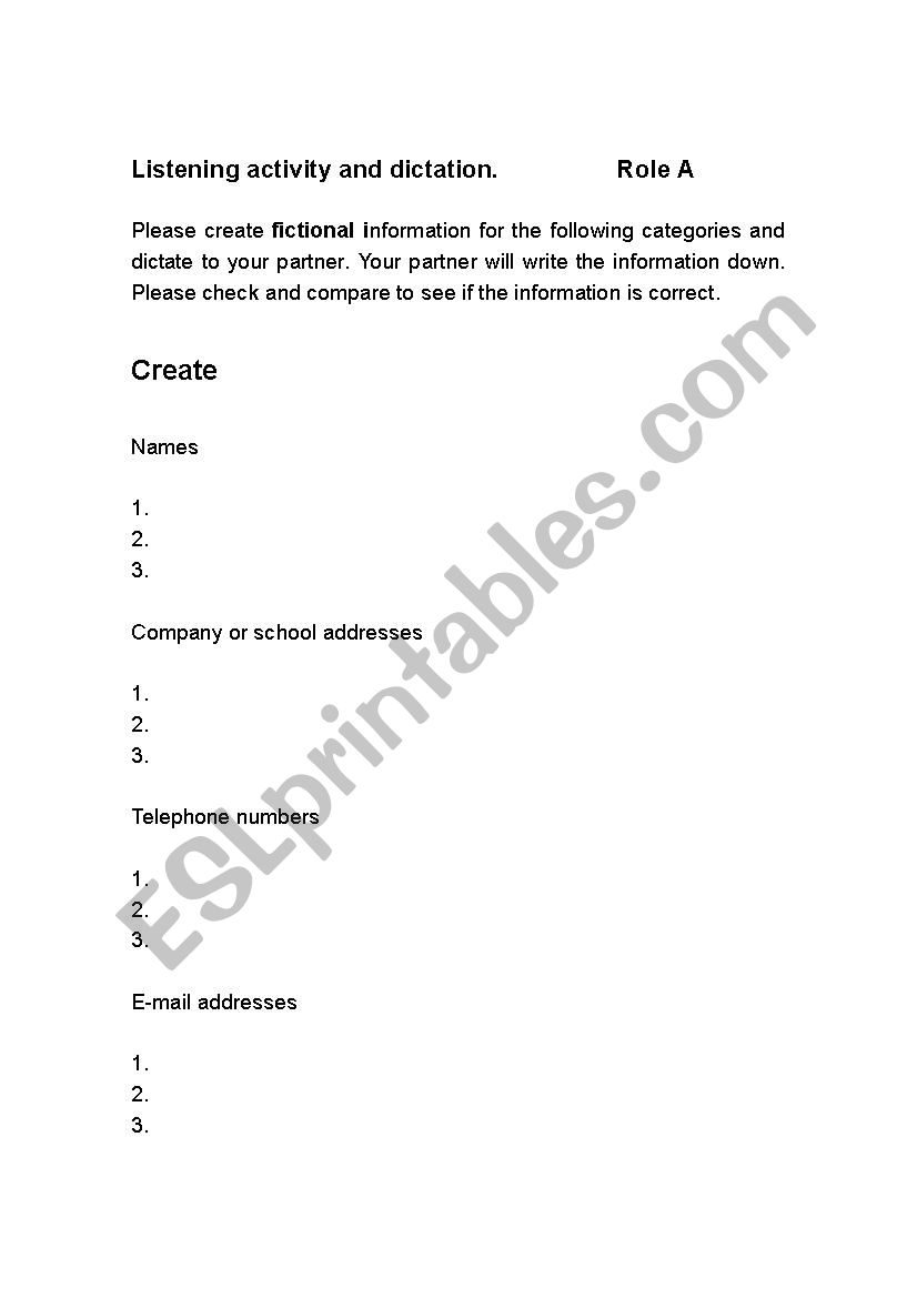 Practical listening and dictation for basic Telephone or Speaking skills