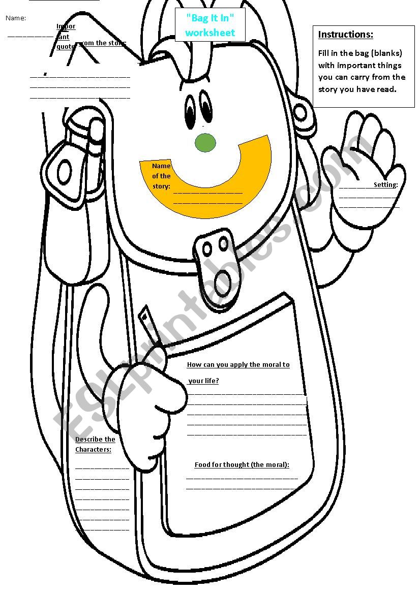 story graphic organizer worksheet
