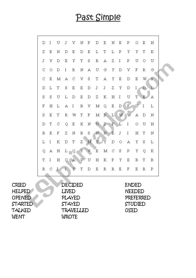 PAST SIMPLE FORM worksheet