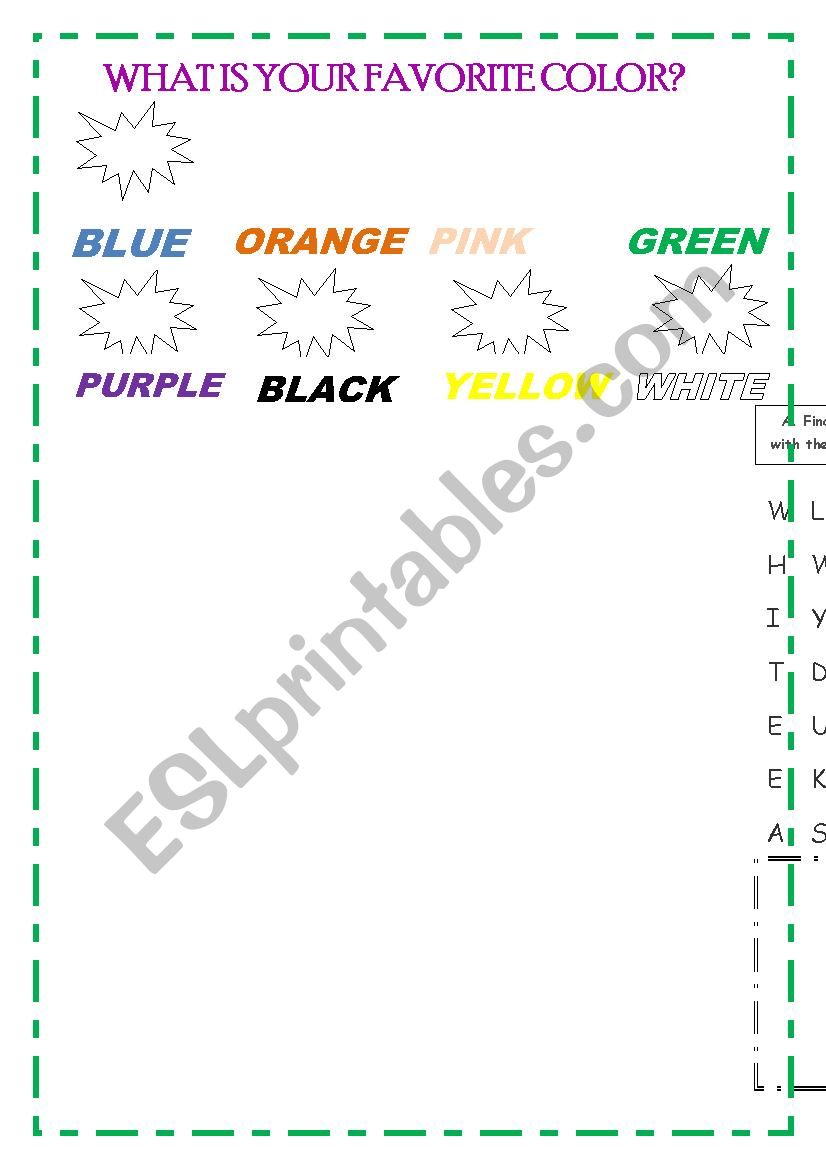 my favourite color  worksheet
