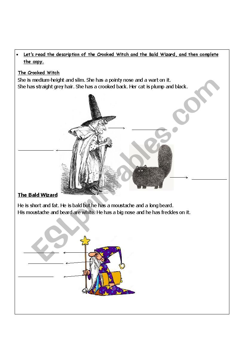 witch and wizard worksheet