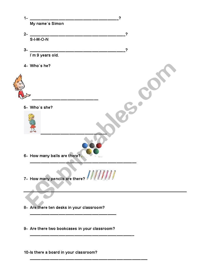 elementary students  worksheet