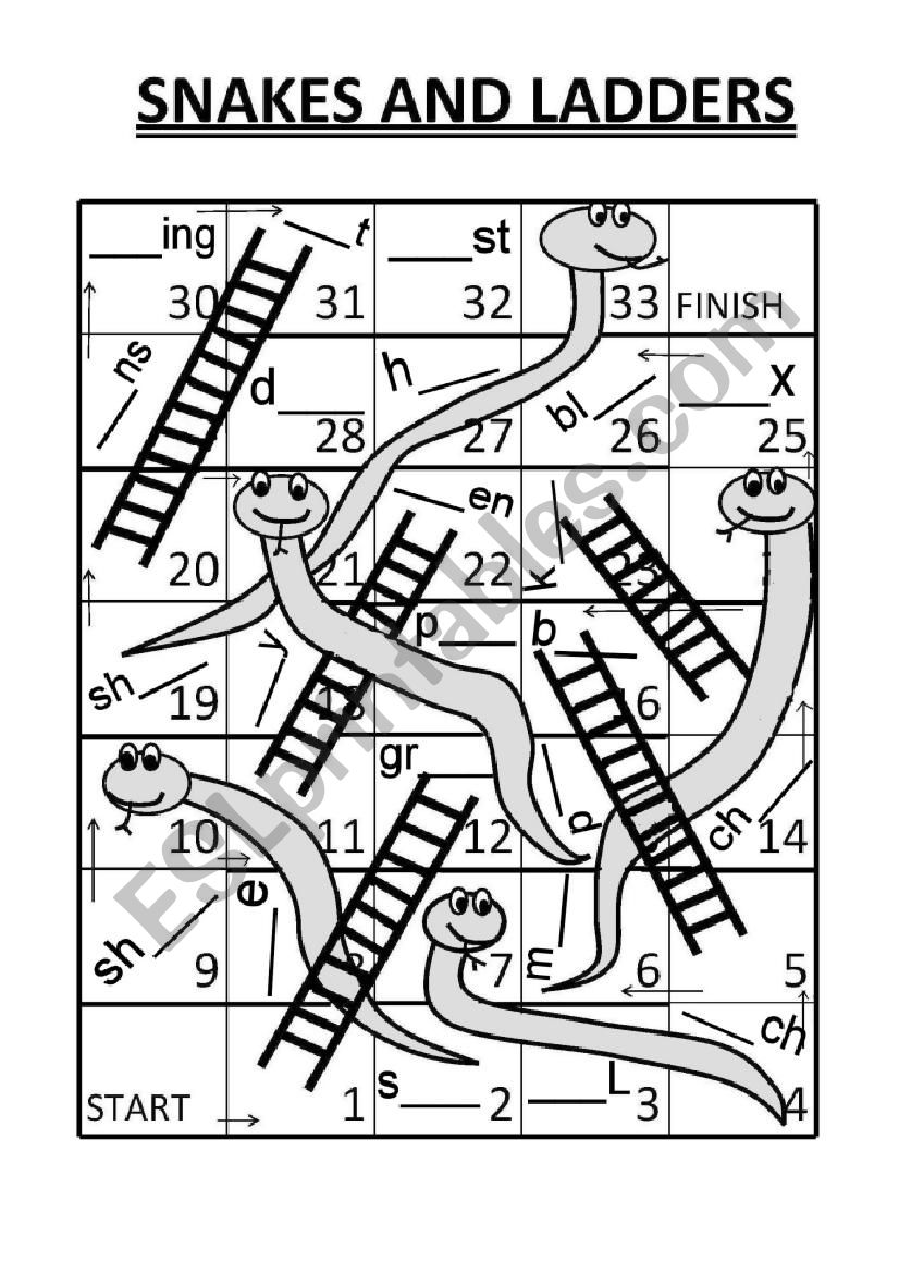 snakes and ladders worksheet